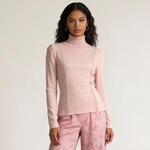 CARLISLE | Pink Lightweight Turtleneck Sweater Sz L